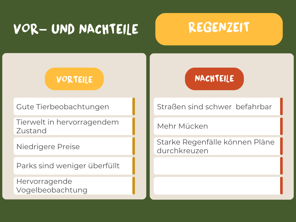 Vor- und Nachteile der Regenzeit in Tansania