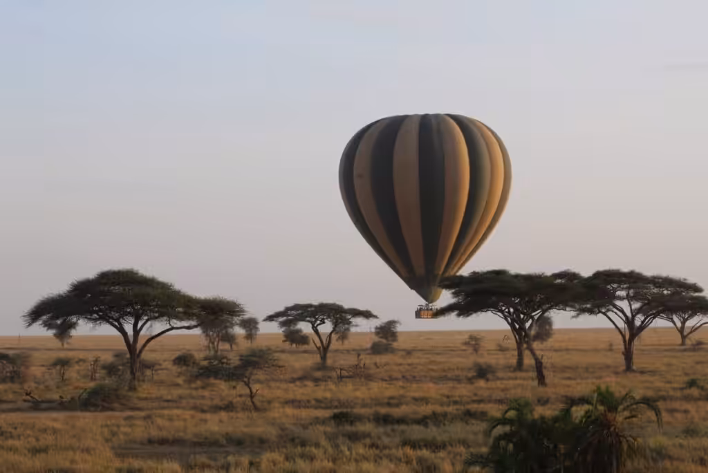 Fahrt mit dem Heißluftballon in der Serengeti