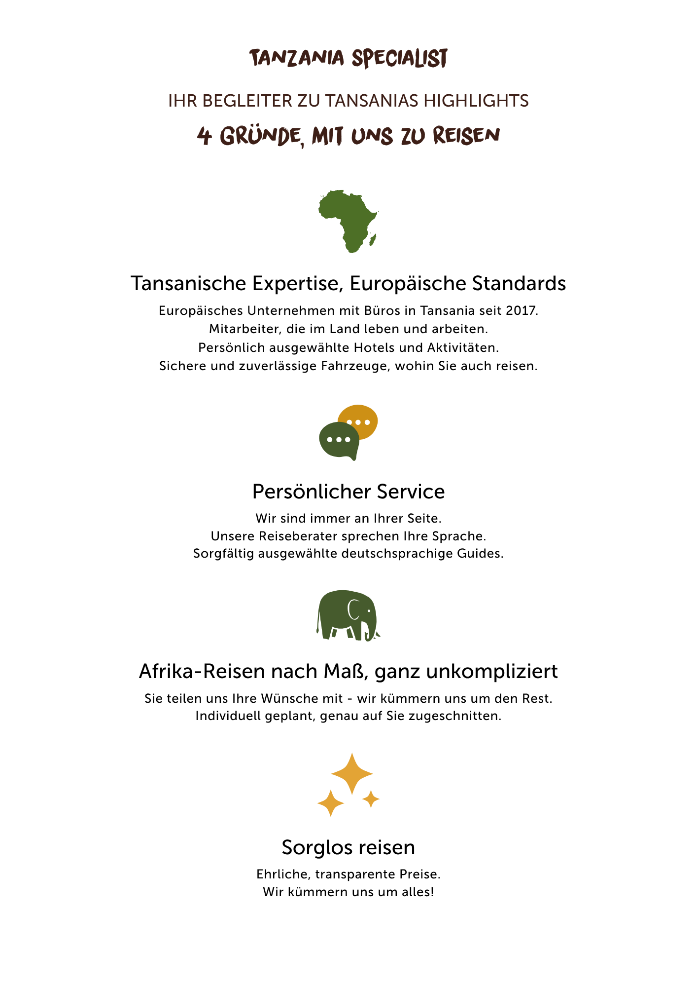 Warum mit Tanzania Specialist buchen